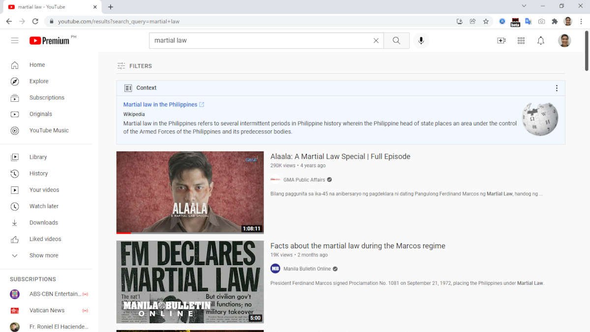 Youtube information panels