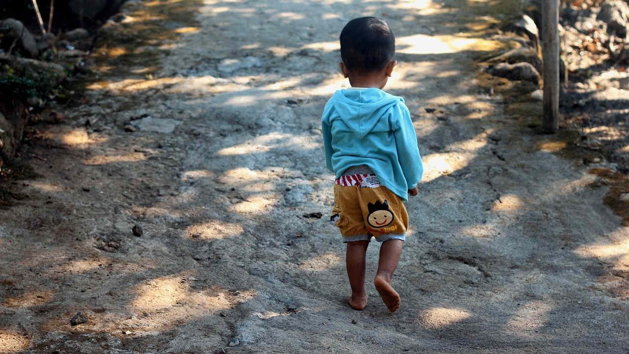 A child walking alone